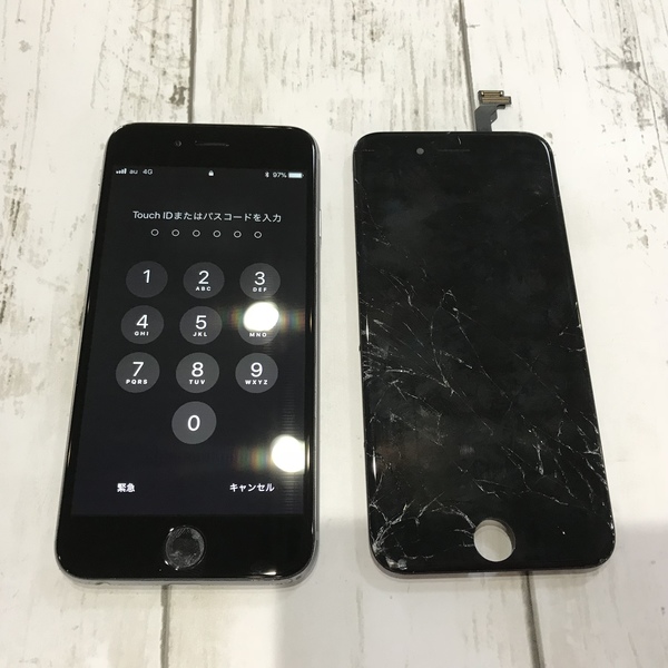 iPhone6:ガラス割れ交換修理｜日南市より画面割れ修理のご依頼。