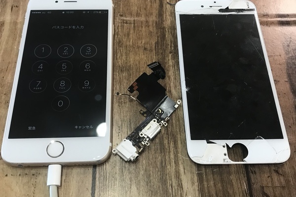 iPhone修理:6Sガラス割れ修理交換が修理代金全額補償！