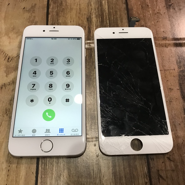 iPhone修理：6ガラス交換修理｜依頼件数ナンバー１の修理事例