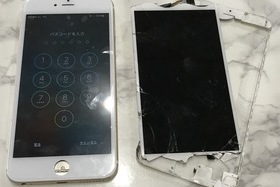 iPhone6:ガラス割れ修理依頼｜バックアップなしでも修理可能！データ無くなりません！の施工前画像