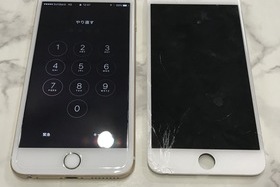 iPhone6：ガラス割れ･パネル割れ修理｜宮崎のiPhone修理【iPhone修理工房 宮崎店】の施工前画像